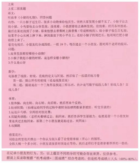 上海國際學校考試卷