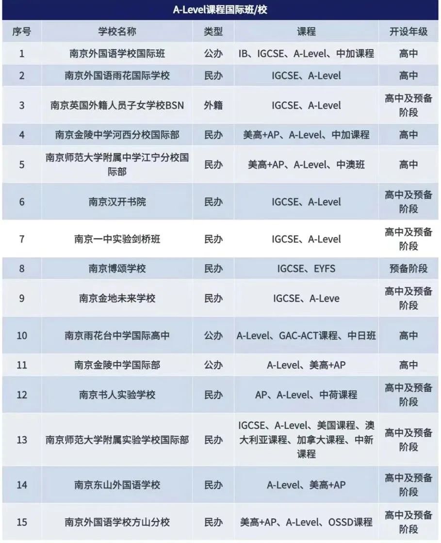 南京各大國(guó)際班開設(shè)哪些課程？