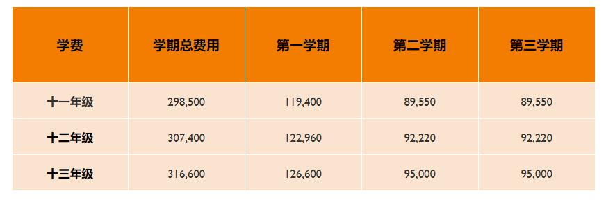 2022年天津惠靈頓學校學費標準